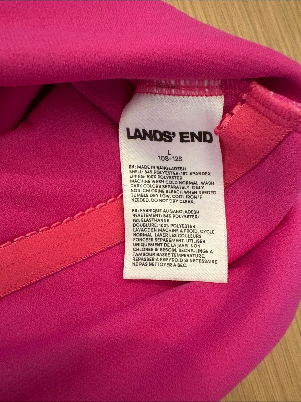 Lands' End Pink Starfish Print Girls' One-Piece Swimsuit - Picture 3 of 3